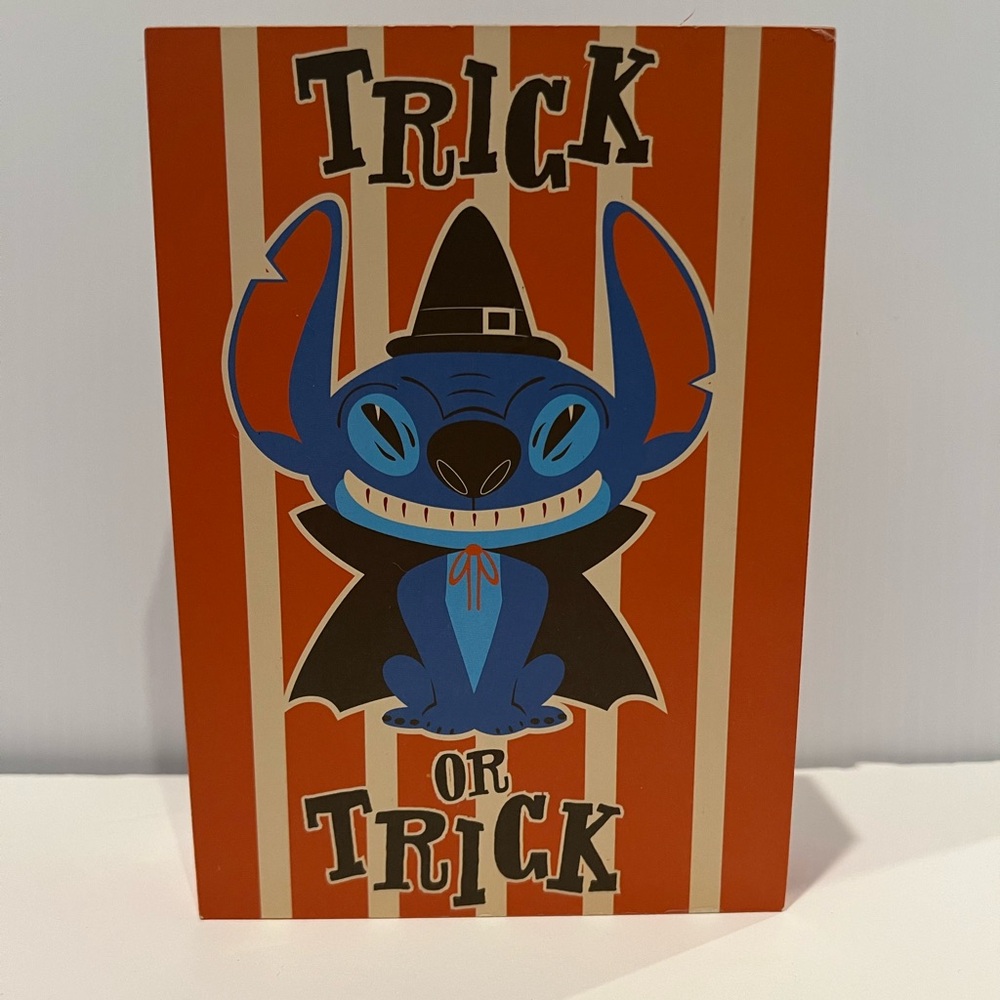 Cute Stitch Trick or Treat Wooden Sign- NWT - Picture 1 of 5